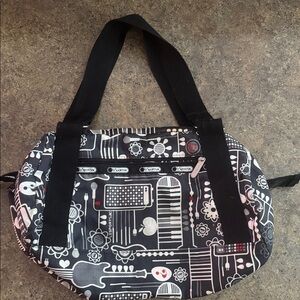 LeSportsac Black and White Graphic Shoulder Bag